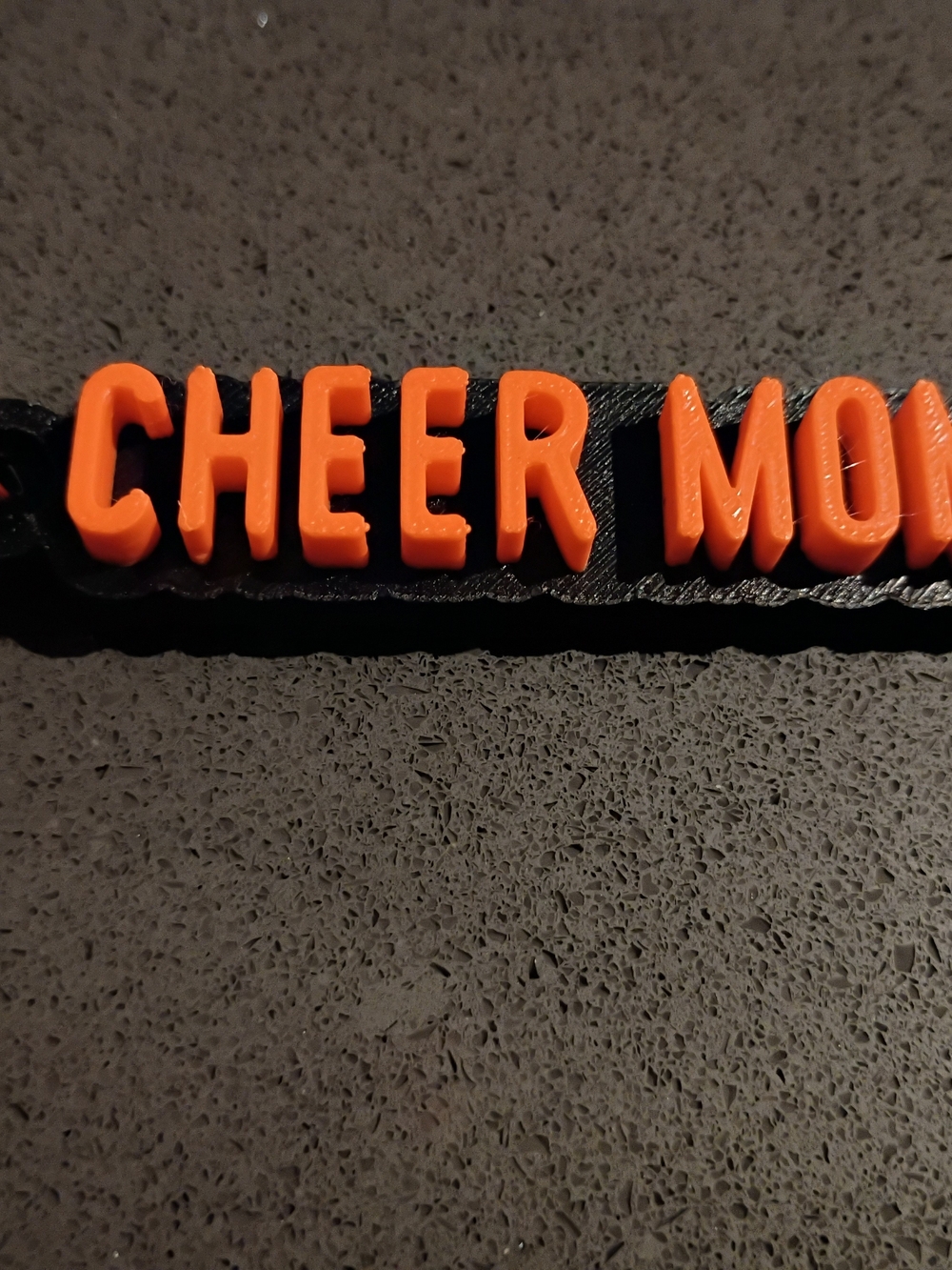 Cheer Mom Black and Orange Keychain - Picture 2 of 3